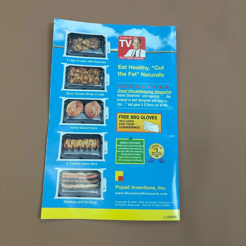 Ron Popeil Ronco Showtime Rotisserie BBQ Manual Recipe Marinade Diet Booklet Set